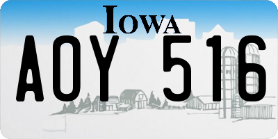 IA license plate AOY516