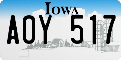 IA license plate AOY517