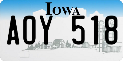 IA license plate AOY518