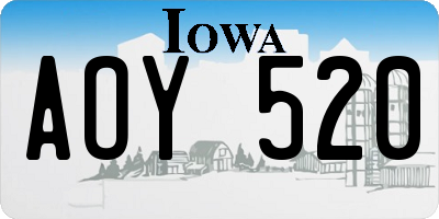 IA license plate AOY520