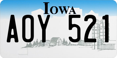 IA license plate AOY521