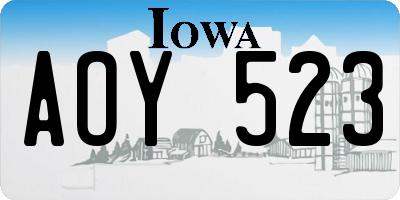 IA license plate AOY523