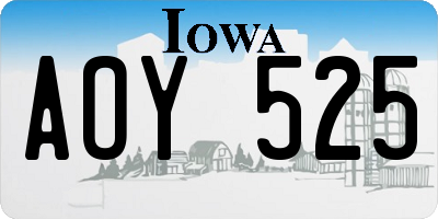IA license plate AOY525