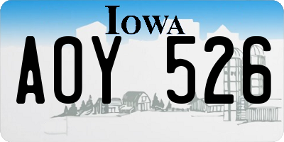IA license plate AOY526