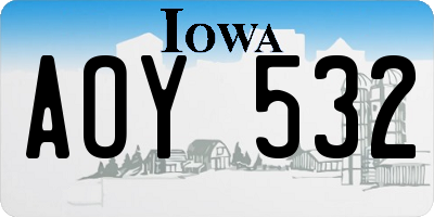 IA license plate AOY532