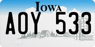 IA license plate AOY533