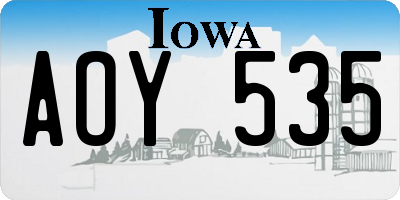 IA license plate AOY535