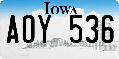 IA license plate AOY536