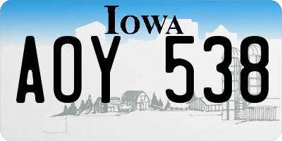 IA license plate AOY538