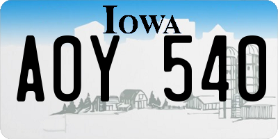 IA license plate AOY540