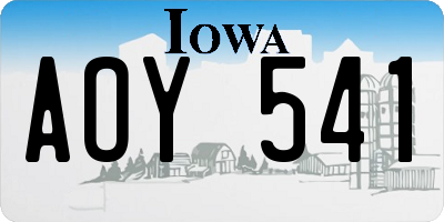IA license plate AOY541