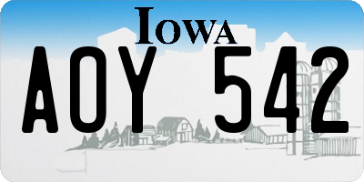 IA license plate AOY542