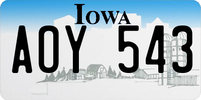 IA license plate AOY543