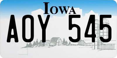 IA license plate AOY545