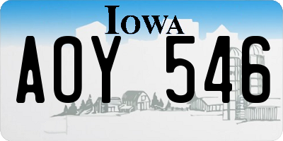 IA license plate AOY546