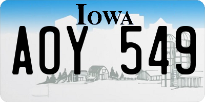 IA license plate AOY549