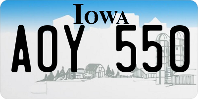 IA license plate AOY550