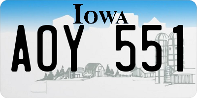 IA license plate AOY551