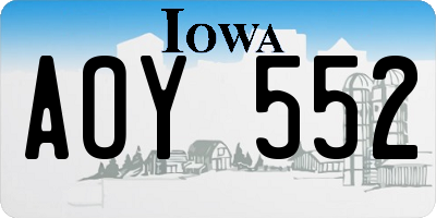 IA license plate AOY552