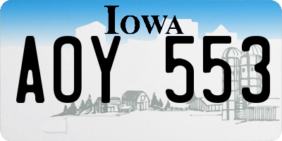 IA license plate AOY553