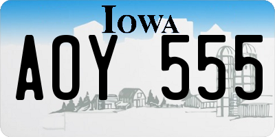 IA license plate AOY555