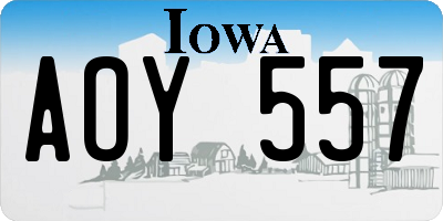 IA license plate AOY557