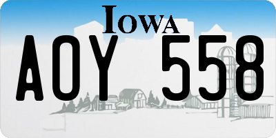 IA license plate AOY558