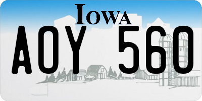 IA license plate AOY560