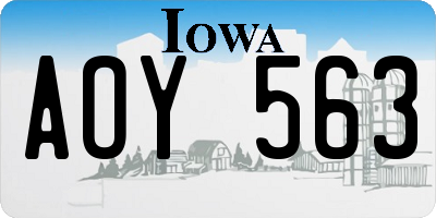 IA license plate AOY563
