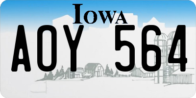IA license plate AOY564