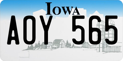 IA license plate AOY565