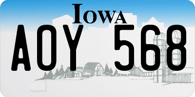 IA license plate AOY568