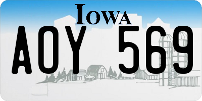 IA license plate AOY569