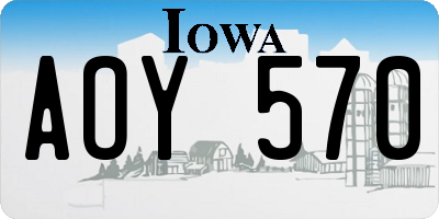 IA license plate AOY570