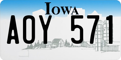 IA license plate AOY571