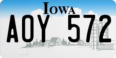 IA license plate AOY572