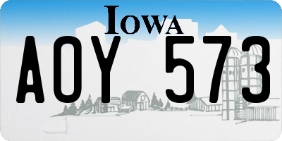 IA license plate AOY573