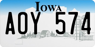 IA license plate AOY574