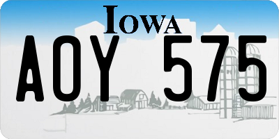 IA license plate AOY575