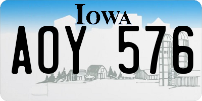 IA license plate AOY576