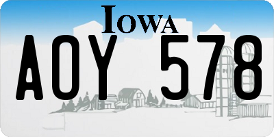 IA license plate AOY578