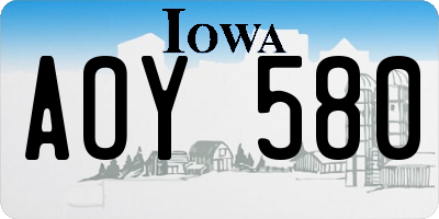 IA license plate AOY580
