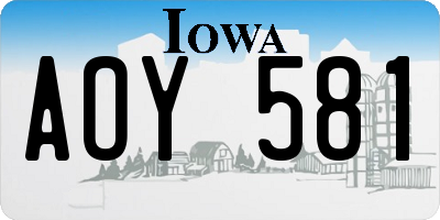 IA license plate AOY581