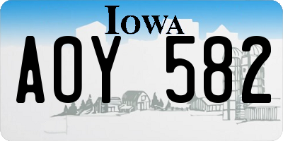 IA license plate AOY582