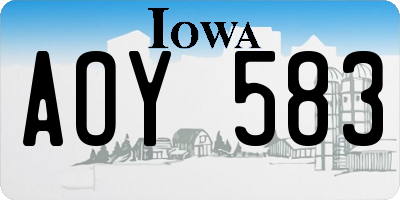IA license plate AOY583
