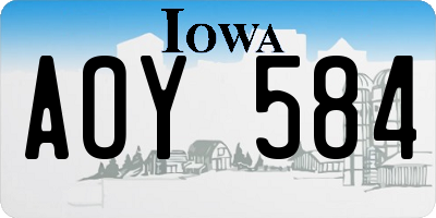 IA license plate AOY584