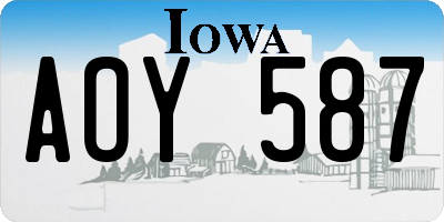IA license plate AOY587