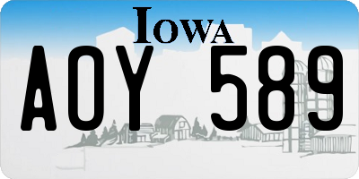 IA license plate AOY589