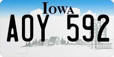IA license plate AOY592