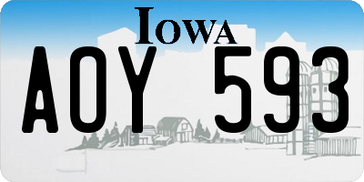 IA license plate AOY593